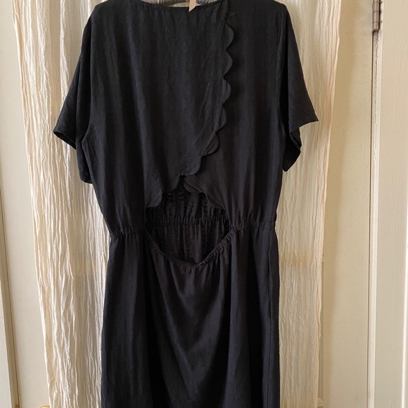 Madewell Silk Dress-Open Back Detail-Black-Size XL - Picture 7 of 8